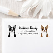 Boston Terrier Return-adreslabels Etiket (Insitu)