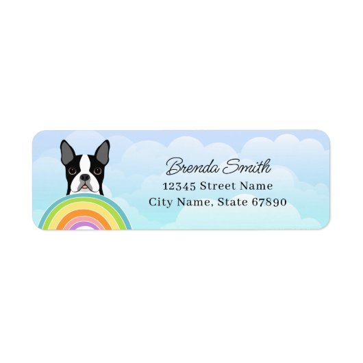 Boston Terrier Return-adreslabels Etiket (Voorkant)