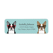 Boston Terrier Return-adreslabels Etiket (Voorkant)