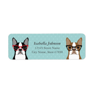 Boston Terrier Return-adreslabels Etiket
