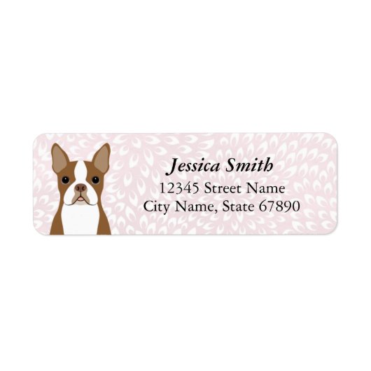 Boston Terrier Return-adreslabels Etiket (Voorkant)