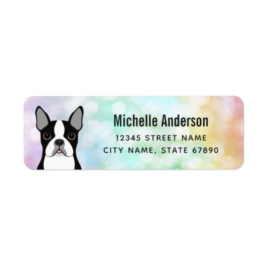 Boston Terrier Return-adreslabels Etiket (Voorkant)