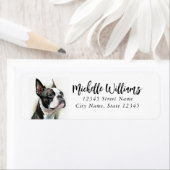 Boston Terrier Return-adreslabels Etiket (Insitu)