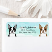 Boston Terrier Return-adreslabels Etiket (Insitu)