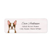 Boston Terrier Return-adreslabels Etiket (Voorkant)