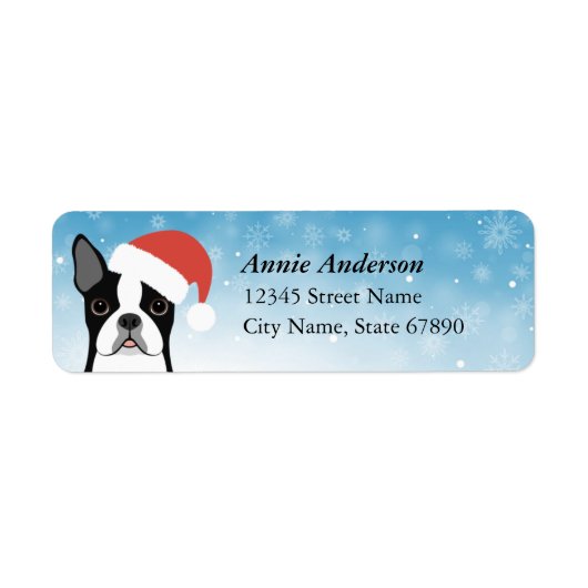 Boston Terrier Return-adreslabels Etiket (Voorkant)