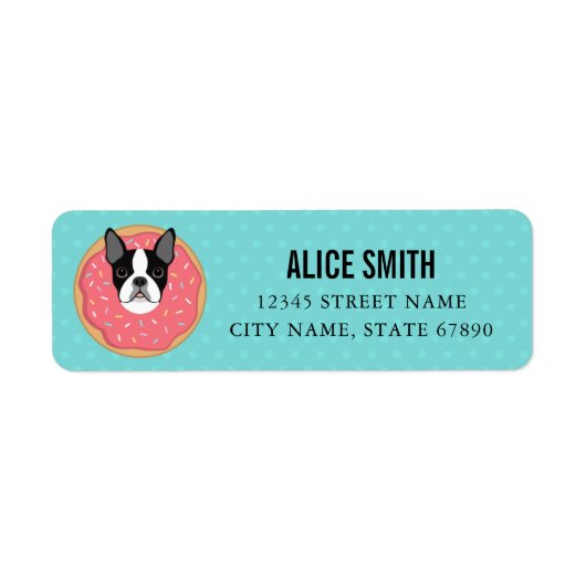 Boston Terrier Return-adreslabels Etiket (Voorkant)