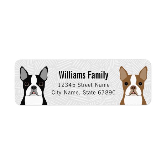 Boston Terrier Return-adreslabels Etiket (Voorkant)