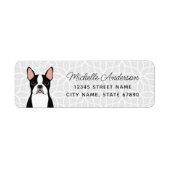 Boston Terrier Return-adreslabels Etiket (Voorkant)
