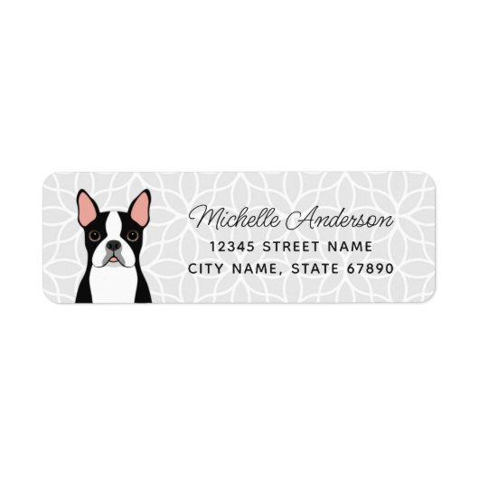 Boston Terrier Return-adreslabels Etiket (Voorkant)