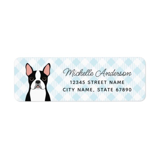 Boston Terrier Return-adreslabels Etiket (Voorkant)