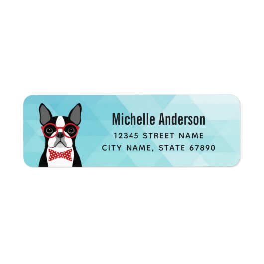 Boston Terrier Return-adreslabels Etiket (Voorkant)