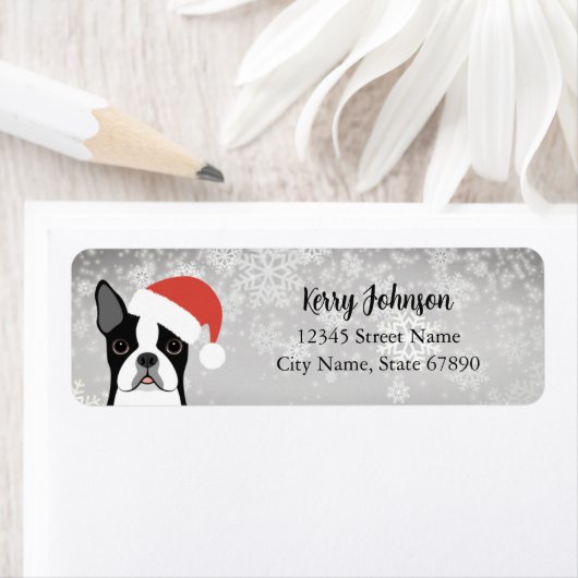 Boston Terrier Return-adreslabels Etiket (Insitu)