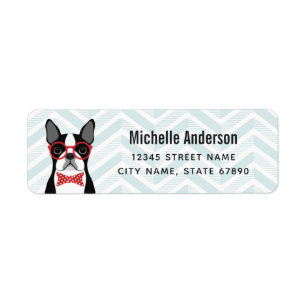 Boston Terrier Return-adreslabels Etiket