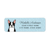 Boston Terrier Return-adreslabels Etiket (Voorkant)