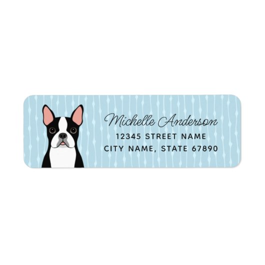 Boston Terrier Return-adreslabels Etiket (Voorkant)