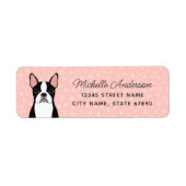 Boston Terrier Return-adreslabels Etiket (Voorkant)