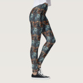 Boston Terrier Riding Motorfiets Halloween Eng Leggings (Rechts)