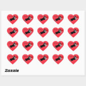 Boston Terrier & Rode Hart Cartoon Liefde Hart Sticker (Vel)
