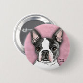 Boston Terrier Ronde Button 5,7 Cm (Voorkant /achterkant)