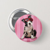 Boston Terrier Ronde Button 5,7 Cm (Voorkant /achterkant)