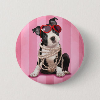 Boston Terrier Ronde Button 5,7 Cm