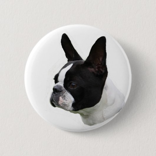 Boston Terrier Ronde Button 5,7 Cm (Voorkant)