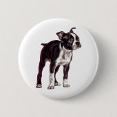 Boston Terrier Ronde Button 5,7 Cm (Voorkant)