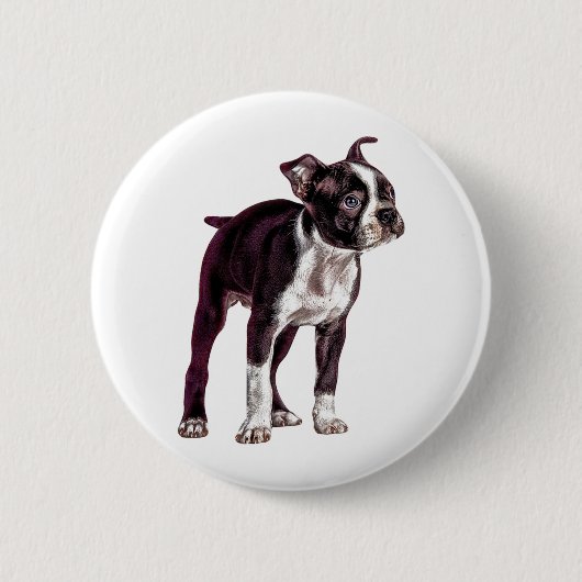 Boston Terrier Ronde Button 5,7 Cm (Voorkant)