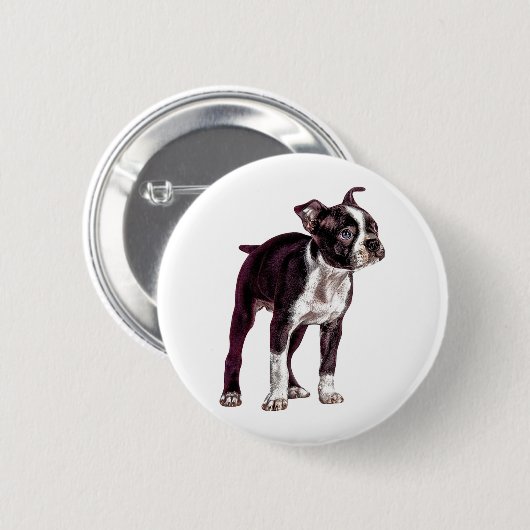 Boston Terrier Ronde Button 5,7 Cm (Voorkant /achterkant)