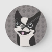 Boston Terrier Ronde Klok (Voorkant)