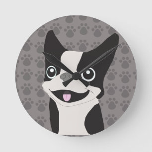 Boston Terrier Ronde Klok