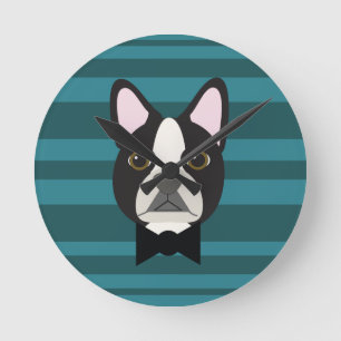Boston Terrier Ronde Klok