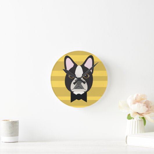 Boston Terrier Ronde Klok (Huis)