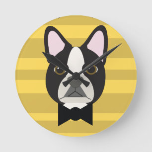 Boston Terrier Ronde Klok