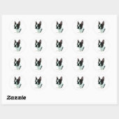 Boston Terrier Ronde Sticker (Vel)