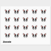 Boston Terrier Ronde Sticker (Vel)