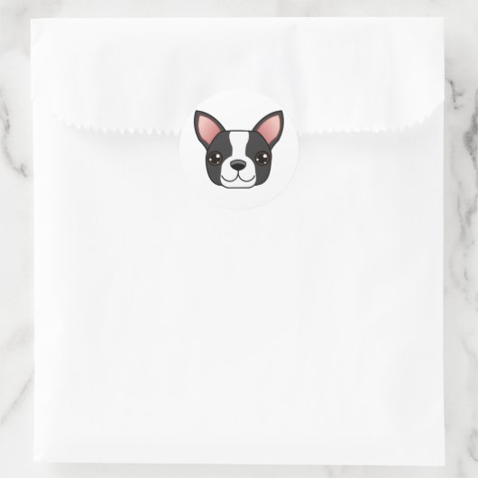 Boston Terrier Ronde Sticker (Tas)