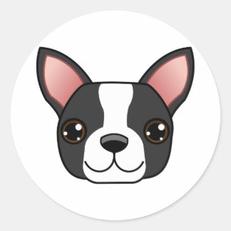 Boston Terrier Ronde Sticker