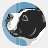 Boston Terrier Ronde Sticker (Voorkant)