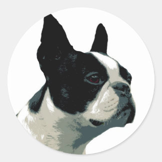 Boston Terrier Ronde Sticker