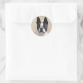 Boston Terrier Ronde Sticker (Tas)