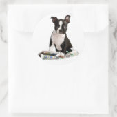 BOSTON TERRIER RONDE STICKER (Tas)