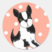 Boston Terrier Ronde Sticker (Voorkant)