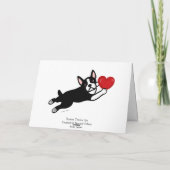 Boston Terrier & Rood Hart Valentijn Feestdagen Kaart (Achterkant)
