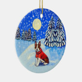 Boston Terrier Round Ornament (Rechts)