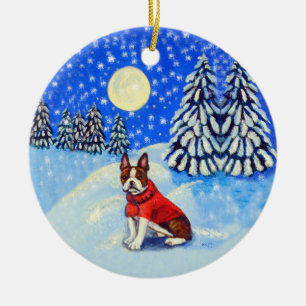Boston Terrier Round Ornament