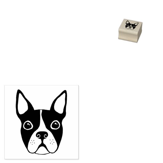 Boston terrier rubberen stempel (Gestempeld)
