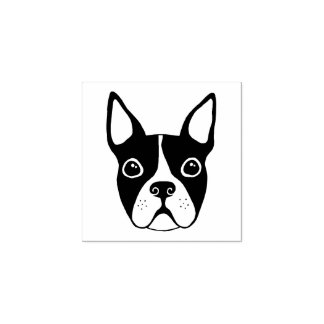 Boston terrier rubberen stempel