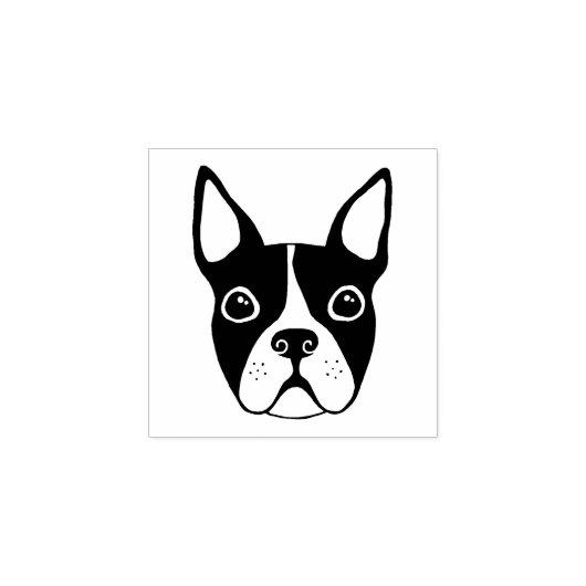Boston terrier rubberen stempel (Afrduk)
